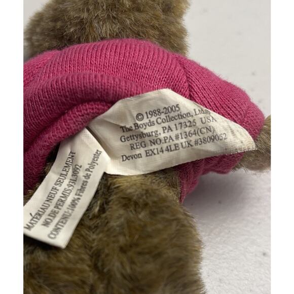 Boyds Bear Thinkin of Ya Mini 4" Message Kisses Pink Purple Sweater HTF Rare - Picture 14 of 14